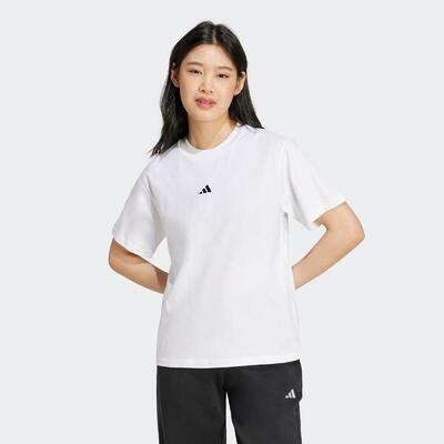 T-shirt nera ADIDAS donna palestra regular fit cotone