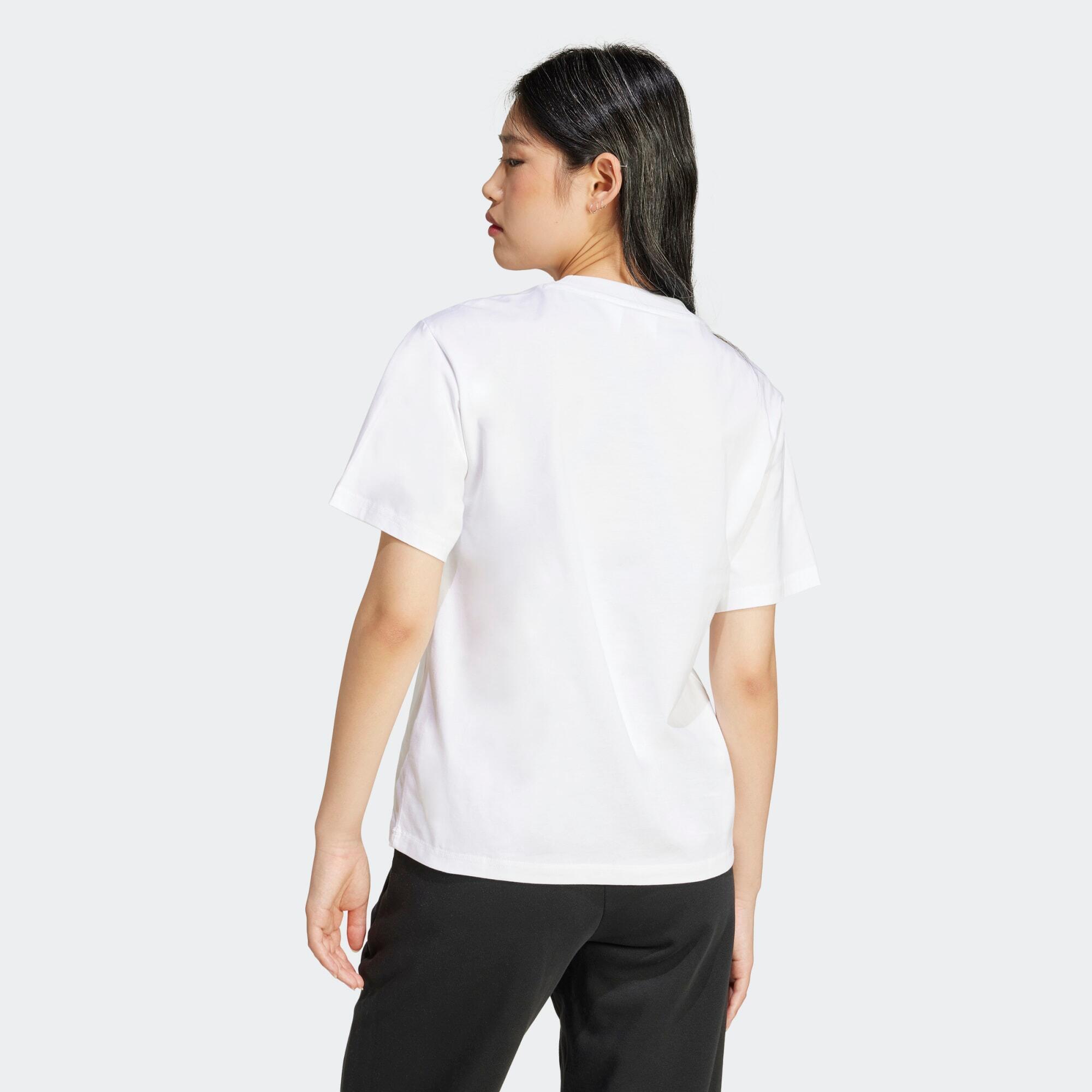 T-shirt de Fitness em Algodão Mulher Branco 2/5
