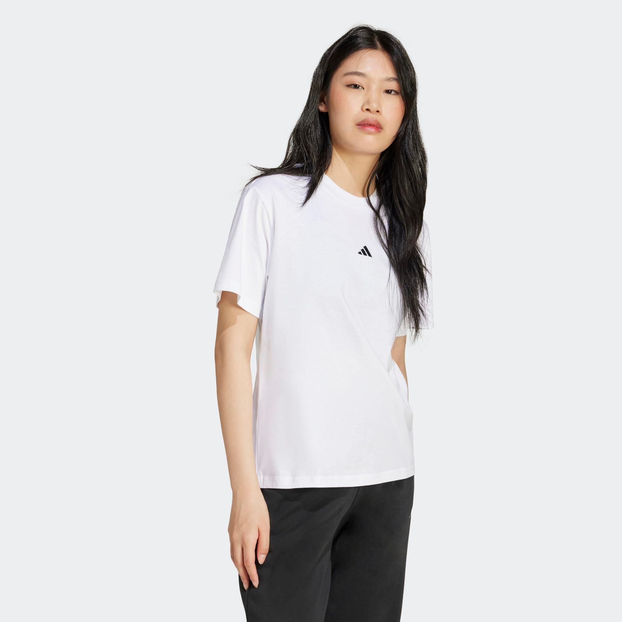 T-shirt de Fitness em Algodão Mulher Branco 3/5