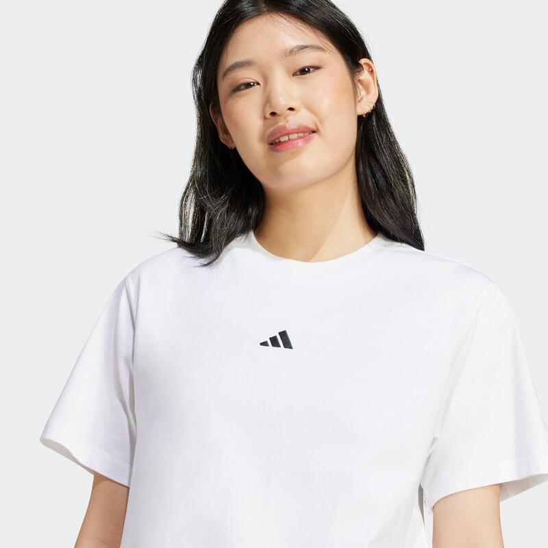 Tricou fitness din bumbac Alb Damă