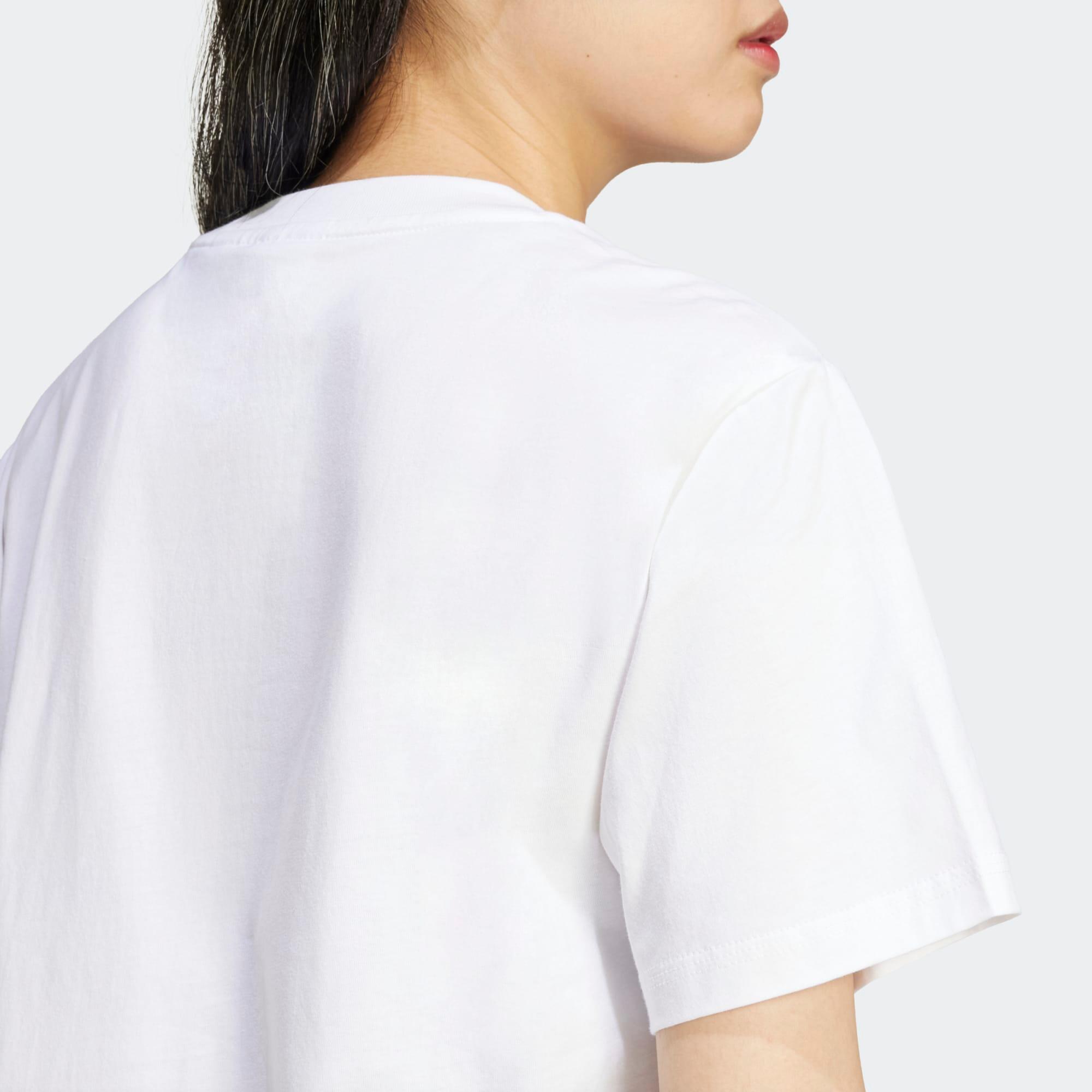 T-shirt de Fitness em Algodão Mulher Branco 5/5