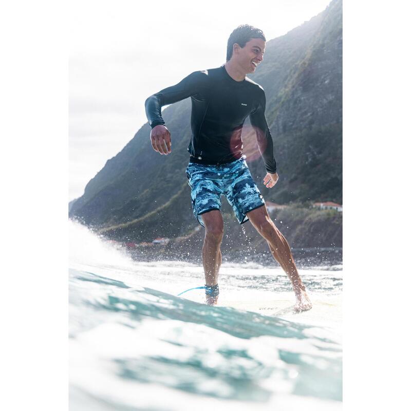 Çocuk Uzun Deniz Şortu/Boardshort - Mavi - 500