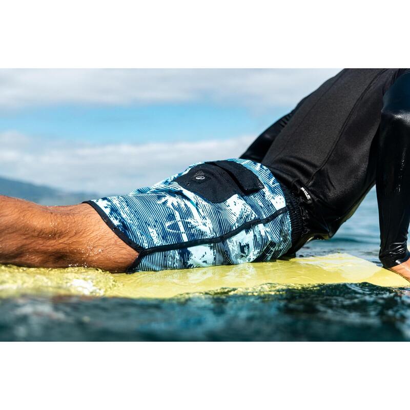 Çocuk Uzun Deniz Şortu/Boardshort - Mavi - 500
