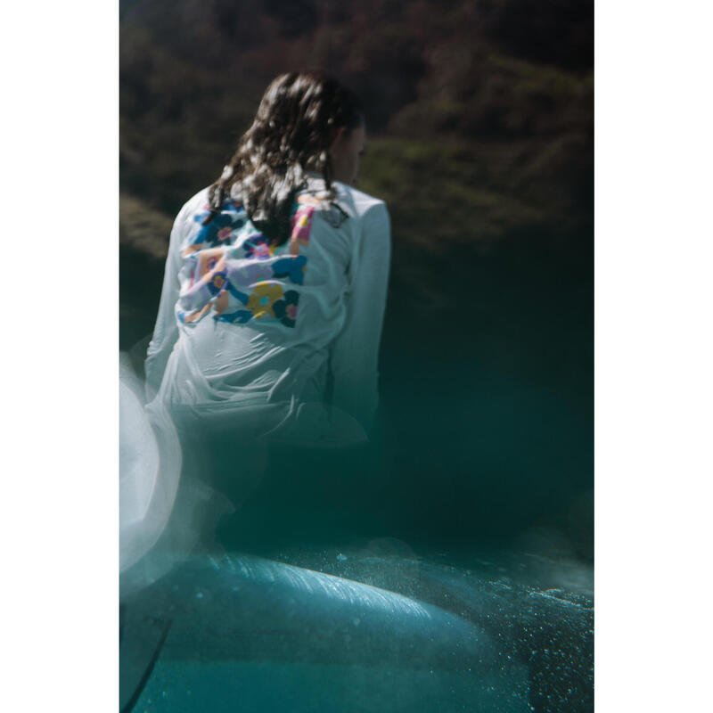 Bluză anti-UV surf 100 Simplu Alb Copii