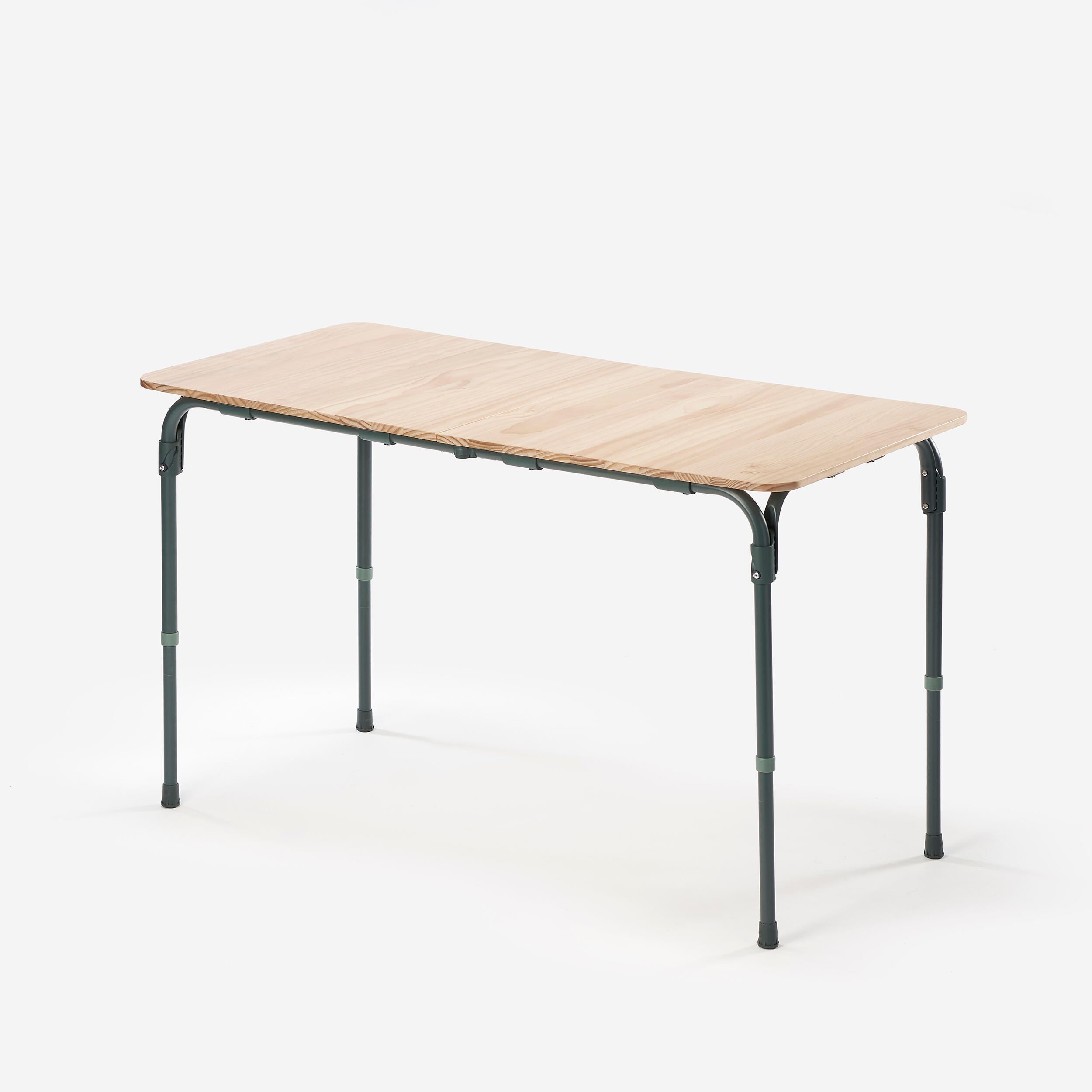 QUECHUA Campingtisch klappbar Holzplatte höhenverstellbar (50–71 cm) - 4–6 Personen 