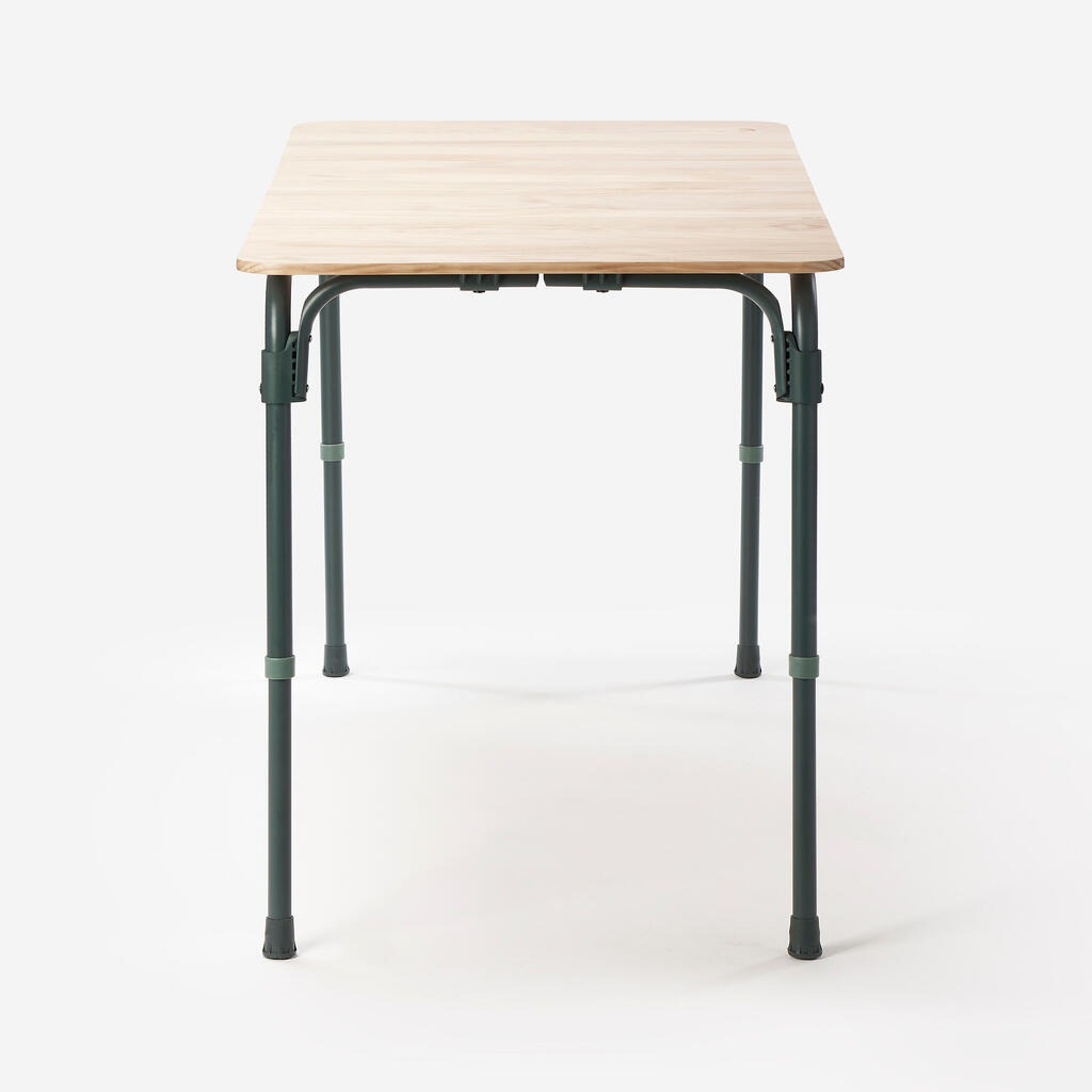 TABLE DE CAMPING PLIANTE - REGLABLE (50 à 71cm) - 4/6 PERSONNES - PLATEAUX BOIS