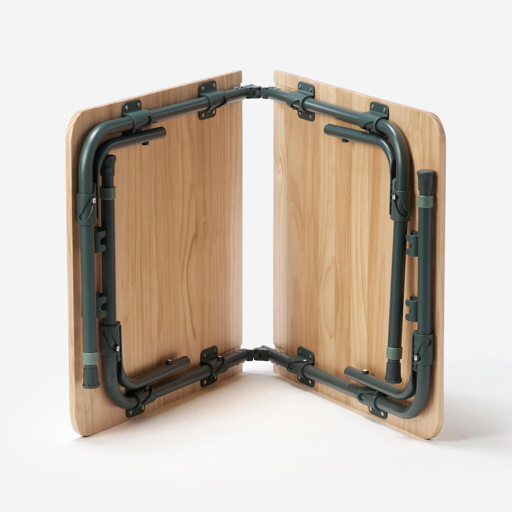 TABLE DE CAMPING PLIANTE - REGLABLE (50 à 71cm) - 4/6 PERSONNES - PLATEAUX BOIS
