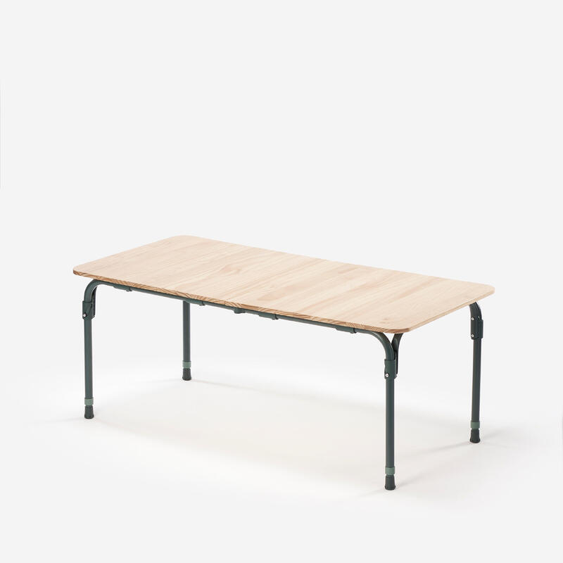 TABLE DE CAMPING PLIANTE - REGLABLE (50 à 71cm) - 4/6 PERSONNES - PLATEAUX BOIS