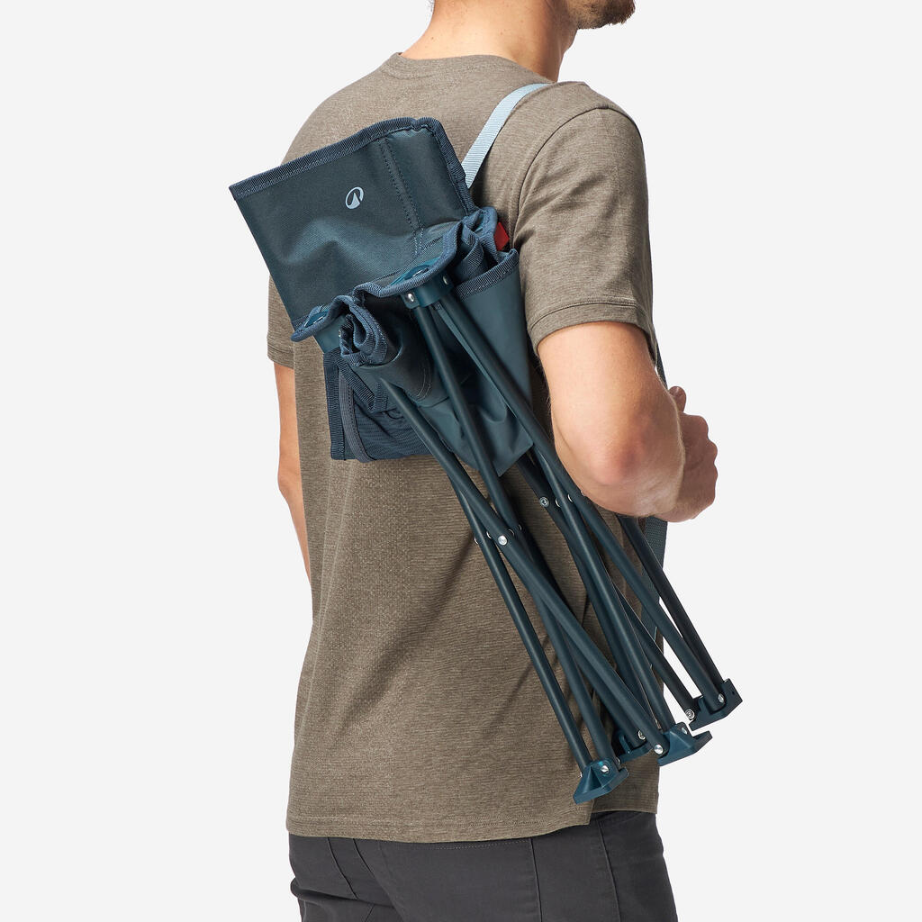 CAMPING FOLDING LOW CHAIR - 100 - BLUE
