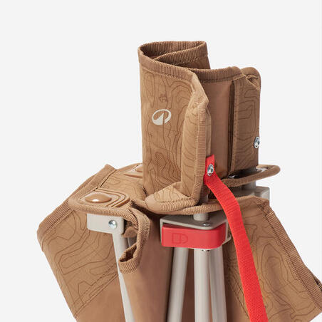 Стілець складаний низький 100 для кемпінгу коричневий