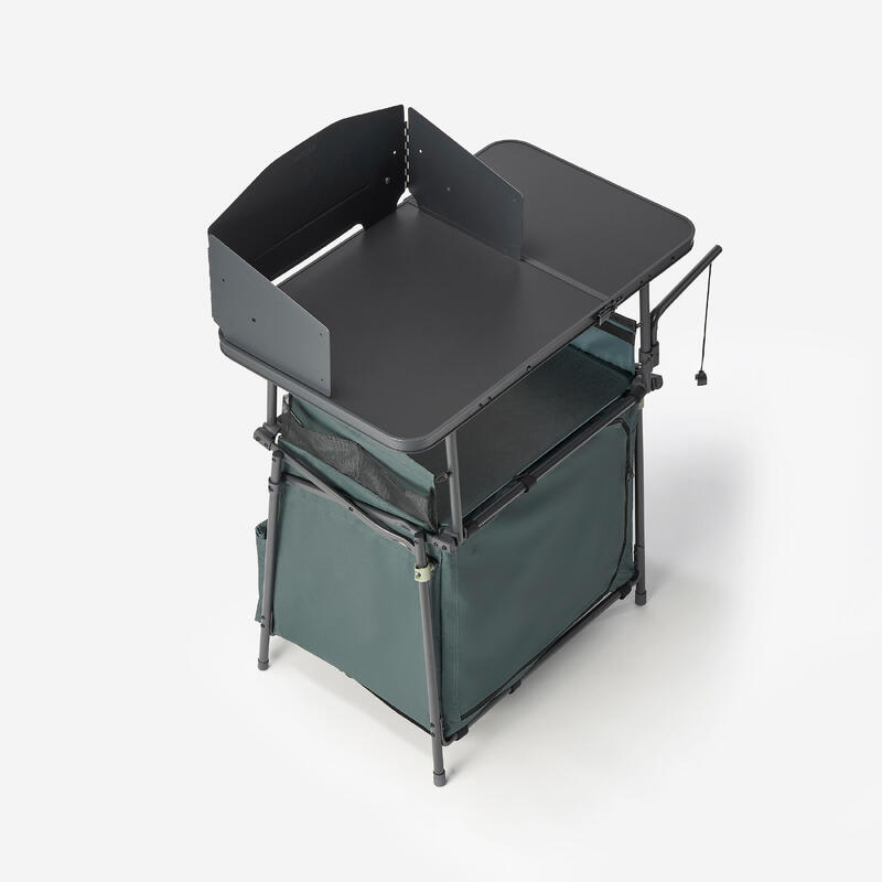 Mobilier de bucătărie de camping L, pliabil și cu protecție la vânt