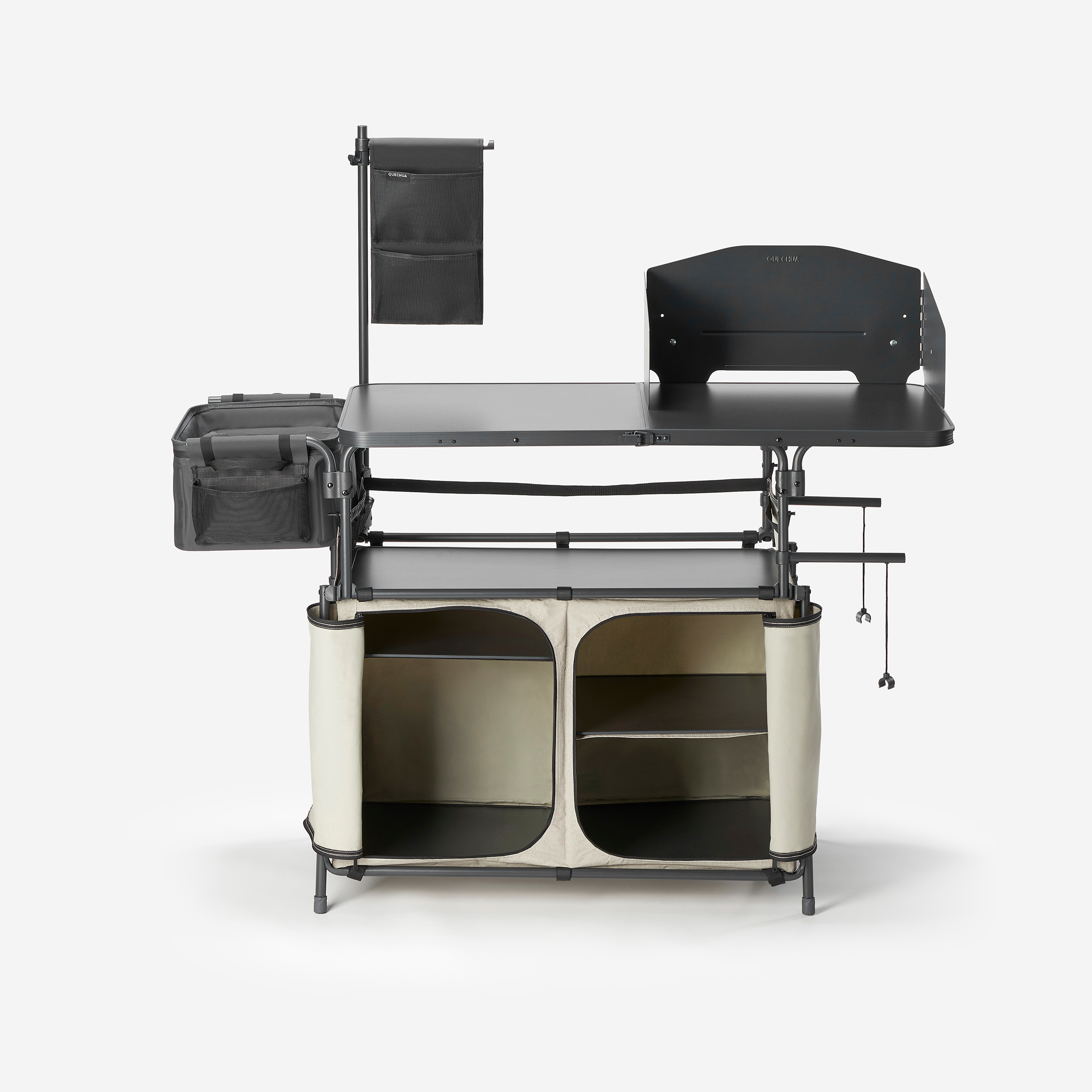 Meuble cuisine de camping xl, avec évier 10l, pare-vent et rangements - Camping - Bivouac - Quechua- Clubs - Entreprises - Collectivités - Associations