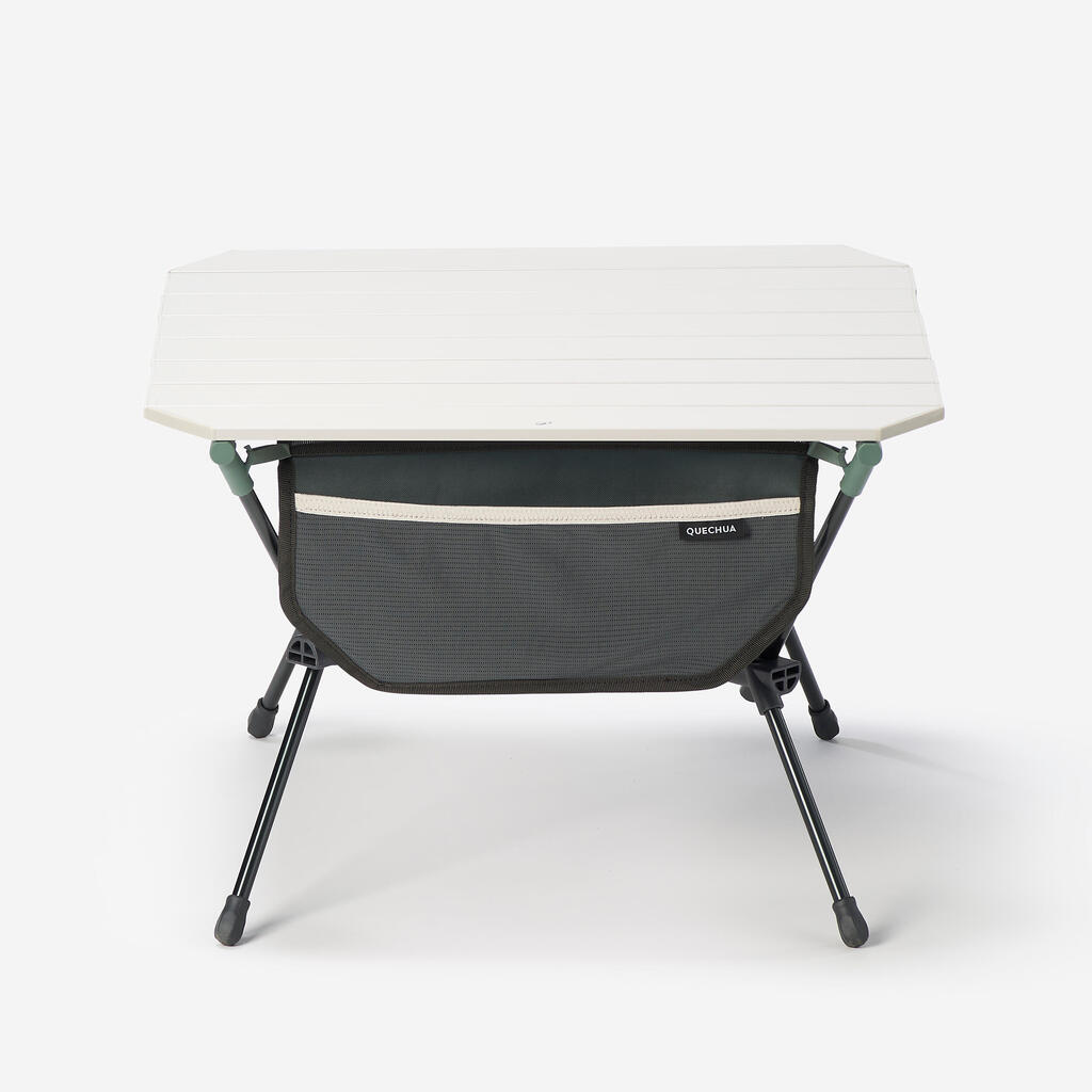 LOW TABLE -  COMPACT - FOR CAMPING - 500  - BEIGE - GREEN