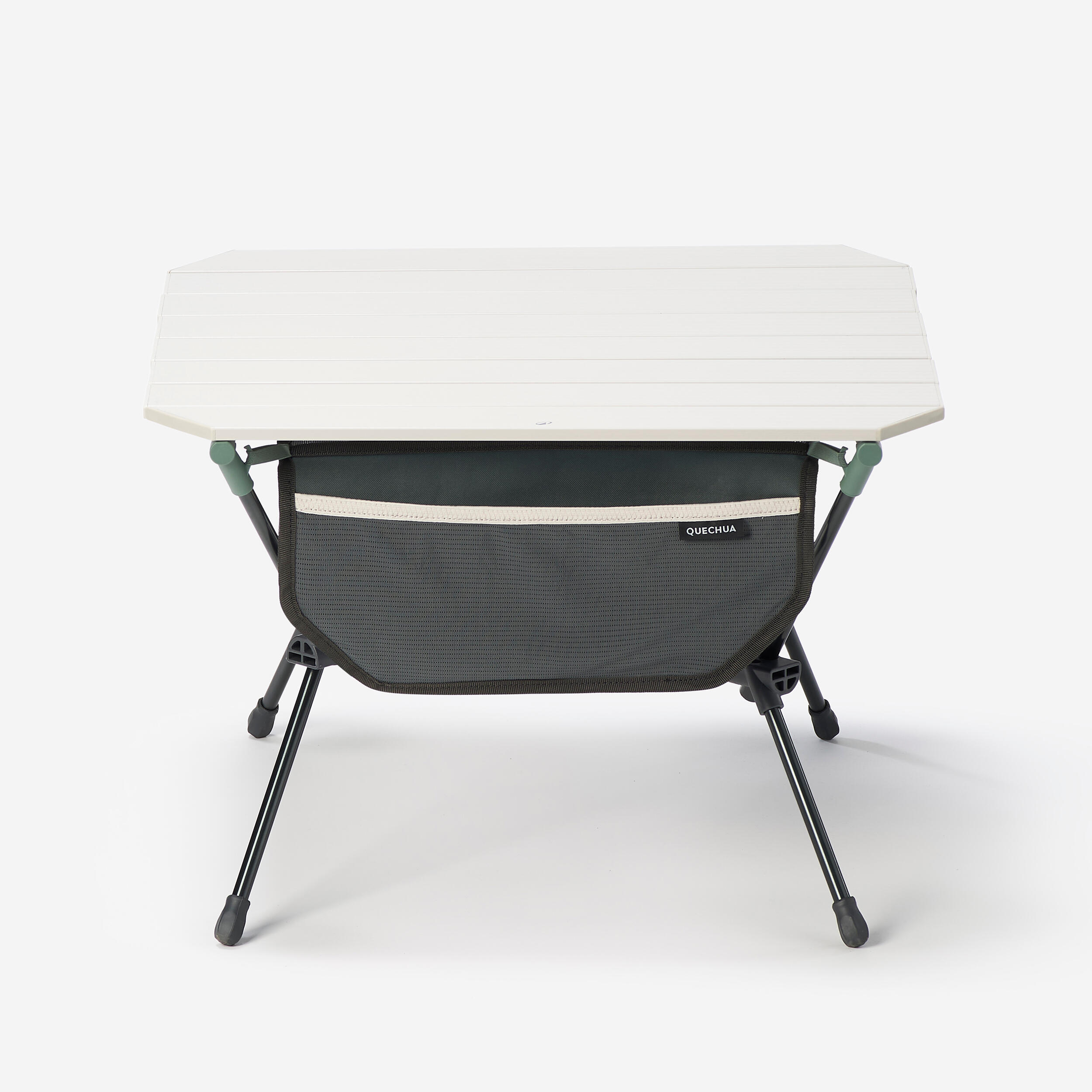LOW TABLE - COMPACT - FOR CAMPING - 500 - BEIGE - GREEN LOW TABLE - COMPACT - FOR CAMPING - 500 - BEIGE - GREEN