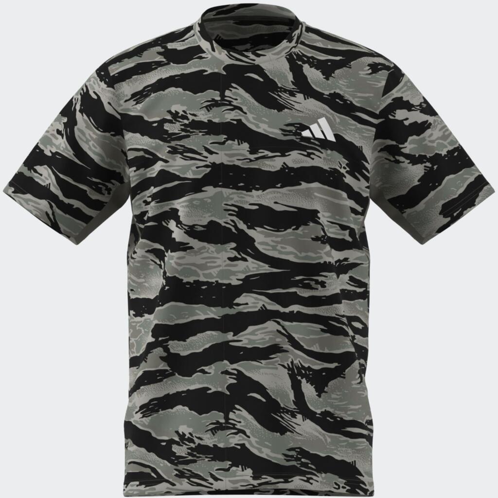 Men's Fitness T-Shirt - Green Camouflage Print