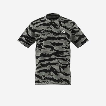 Fitness-T-Shirt für Herren, Camouflage-Druck, grün