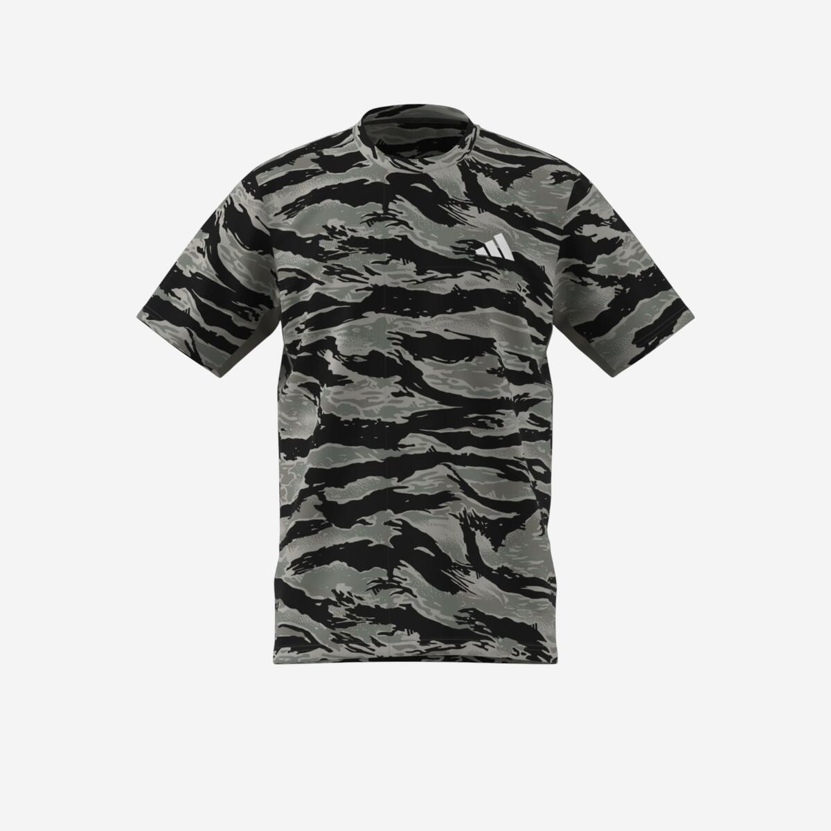 T-shirt de fitness pour homme, imprimé camouflage, vert