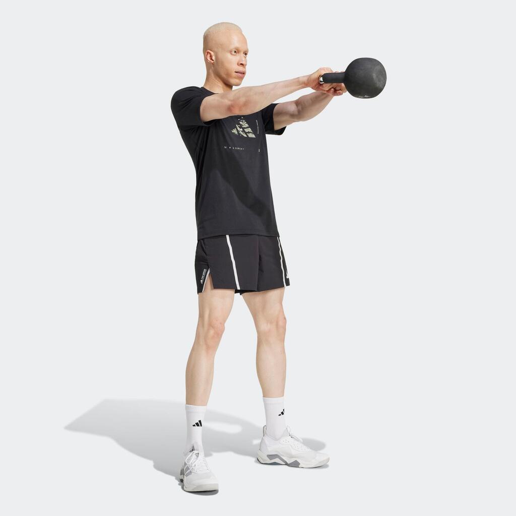 Majica za fitnes kratkih rukava muška - crna