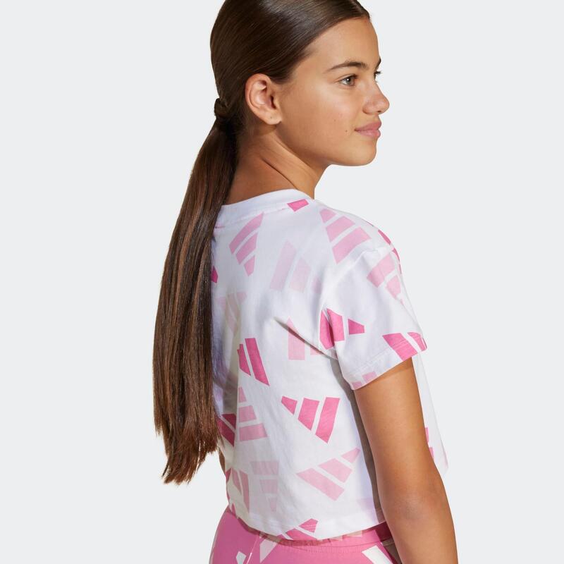 T-shirt en coton pour fille, blanc et rose