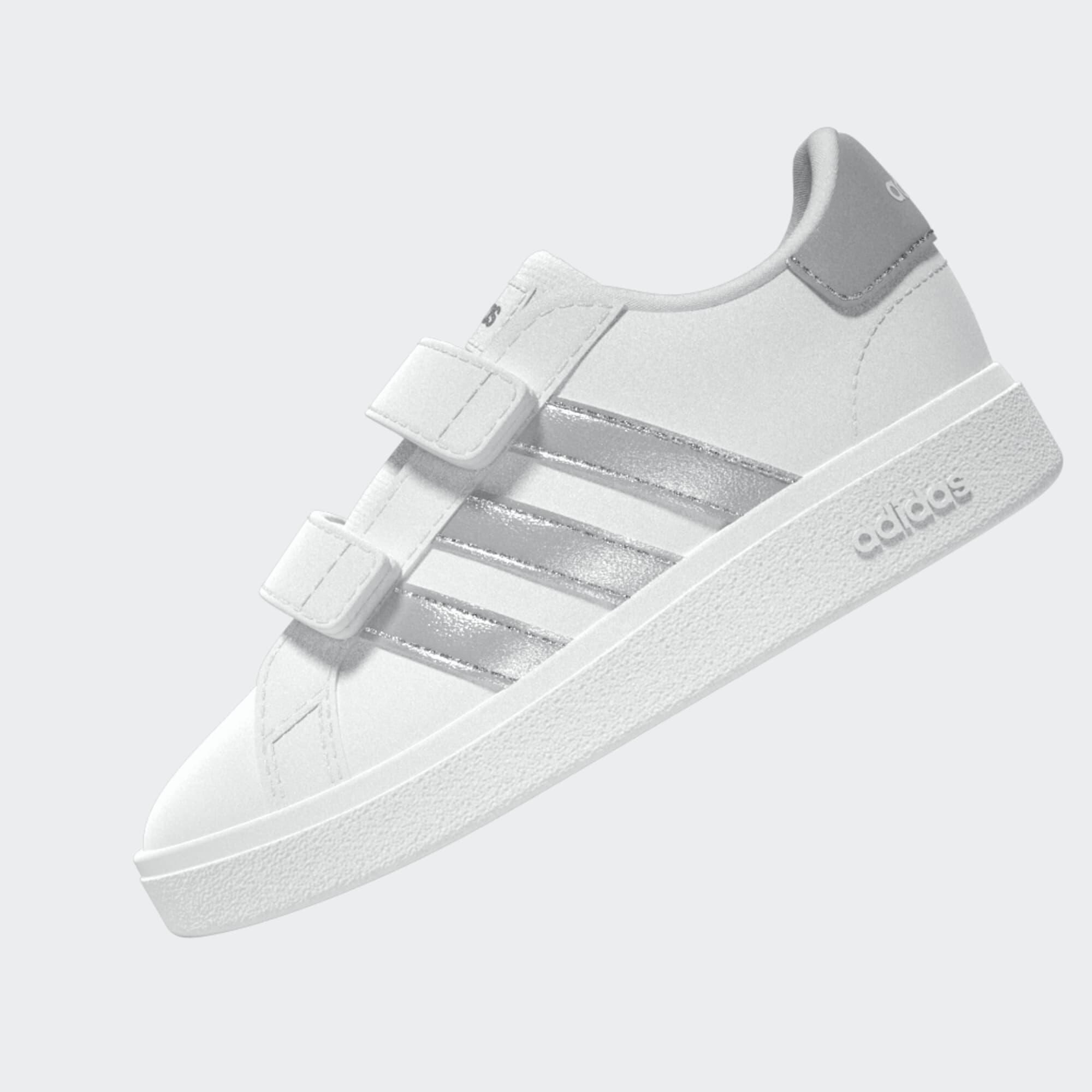 Scarpe primi passi ADIDAS bambino GRAND COURT 2.0 con strap bianco-argento 9/11