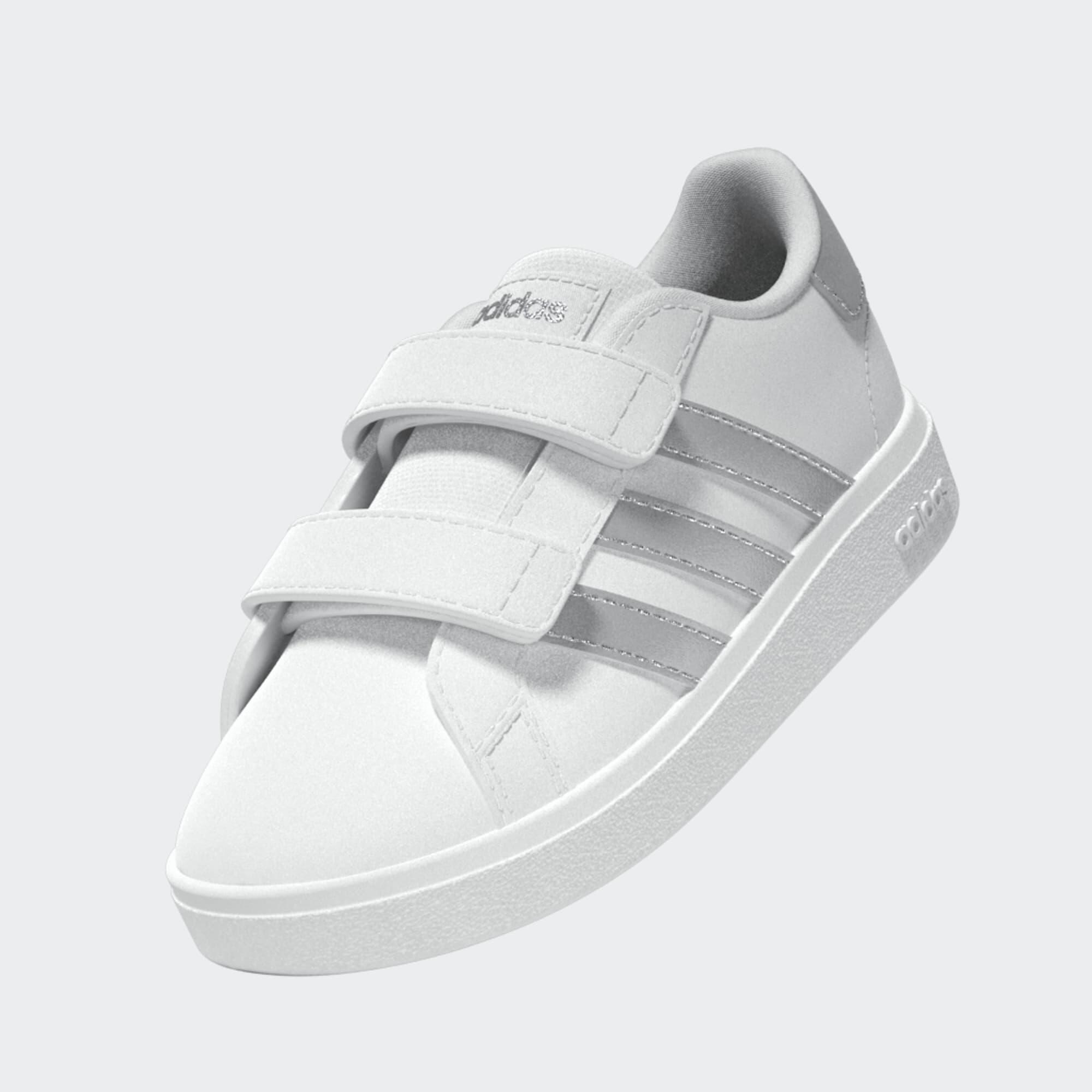 Scarpe primi passi ADIDAS bambino GRAND COURT 2.0 con strap bianco-argento 8/11