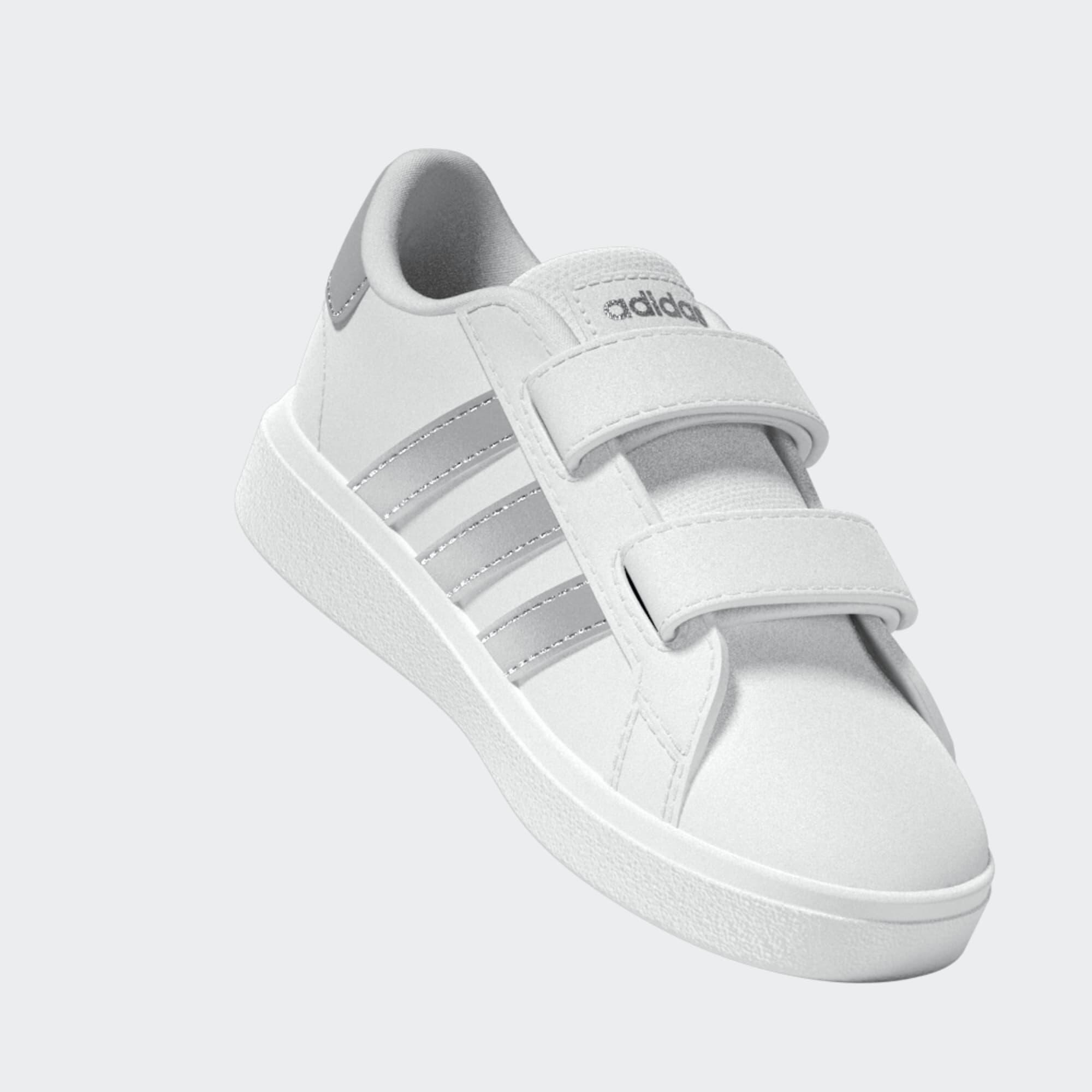 Scarpe primi passi ADIDAS bambino GRAND COURT 2.0 con strap bianco-argento 6/11