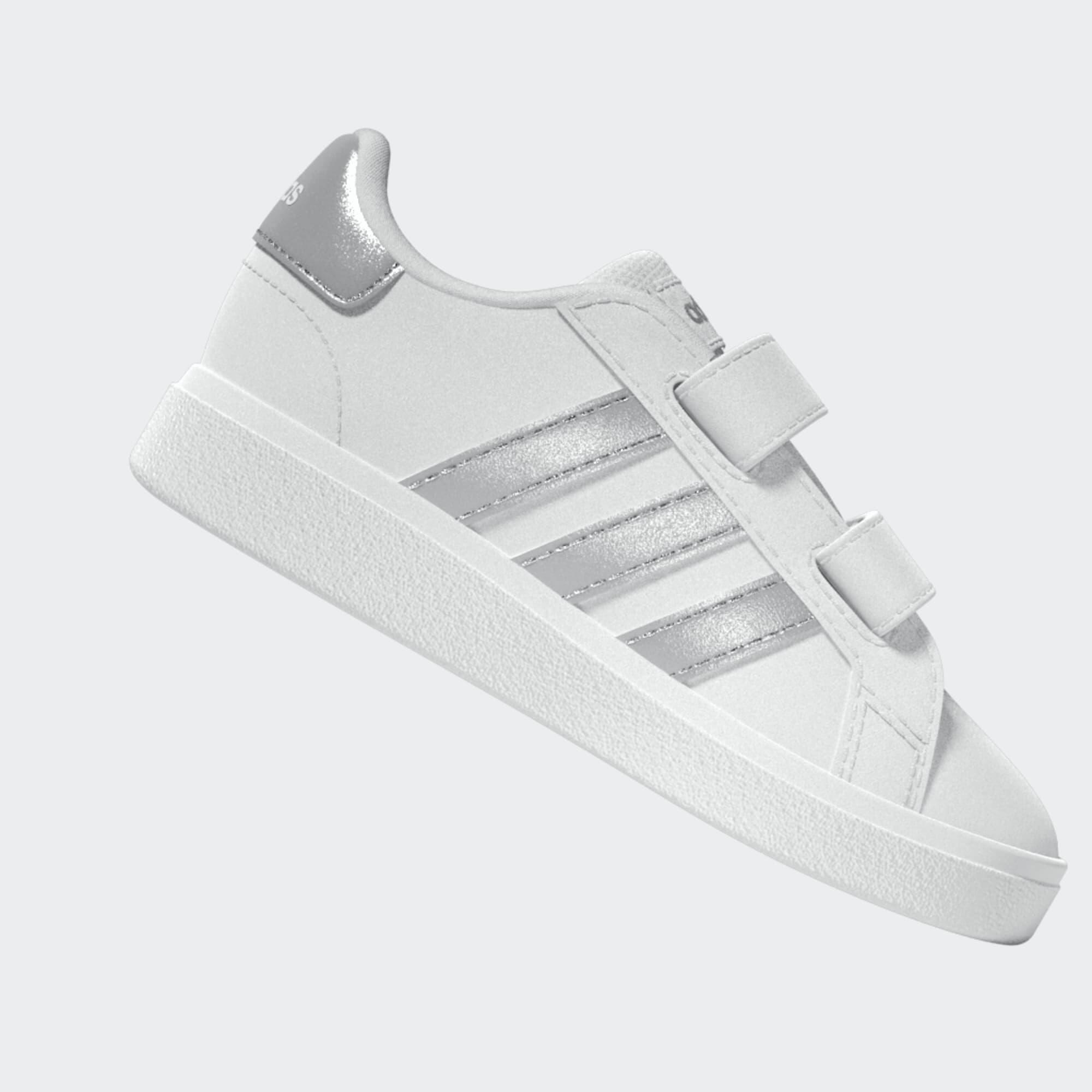 Scarpe primi passi ADIDAS bambino GRAND COURT 2.0 con strap bianco-argento 2/11