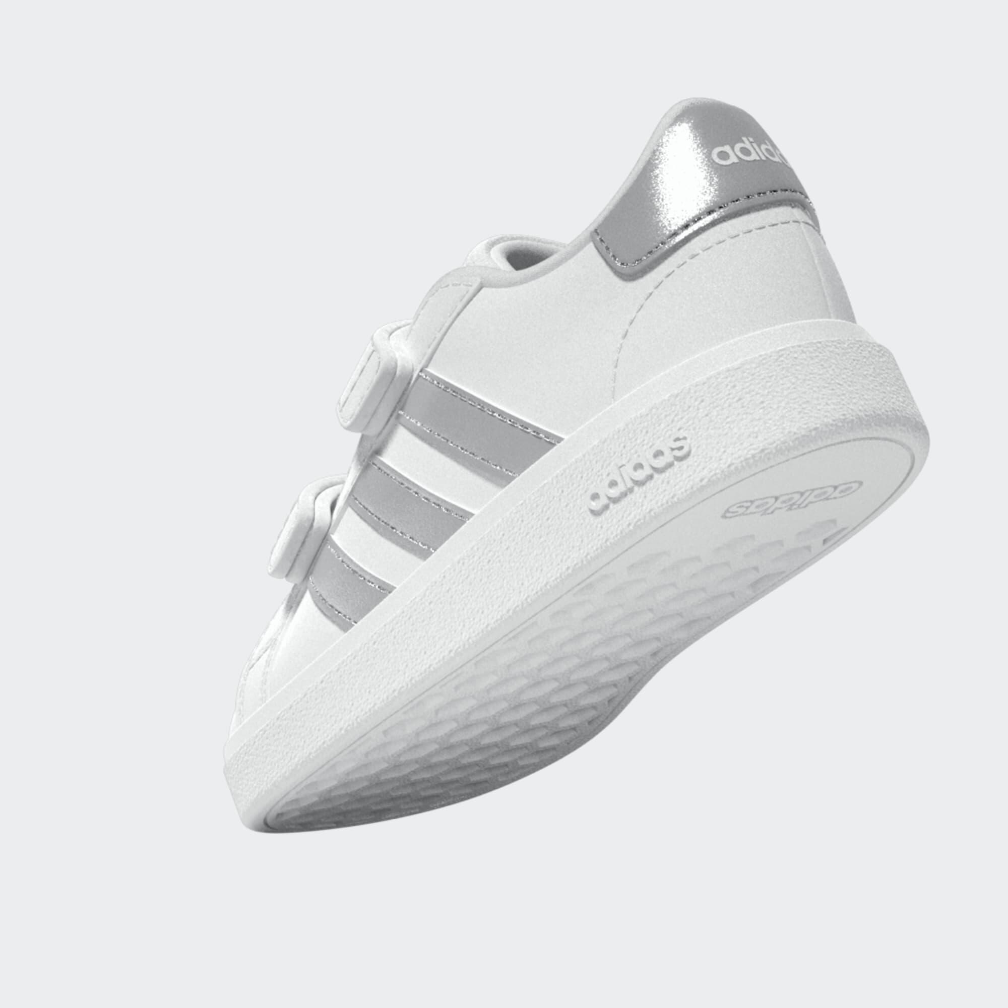Scarpe primi passi ADIDAS bambino GRAND COURT 2.0 con strap bianco-argento 3/11