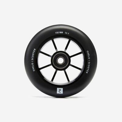 Stuntstepwiel 100 mm 88a zwarte aluminium core en zwart pu-rubber