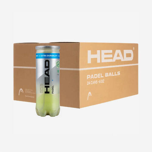 Carton 24 tubes de 3 balles de padel pressurisées- Head padel pro +