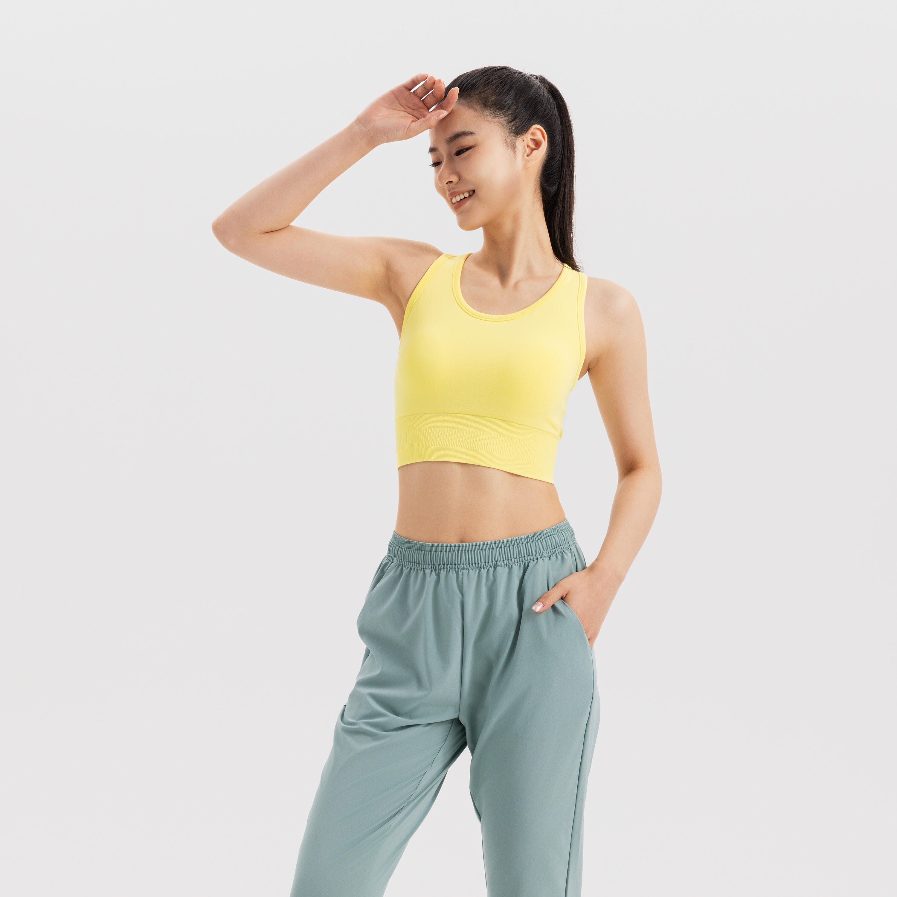 CN FPANT WOVEN 100 LIGHT GREEN