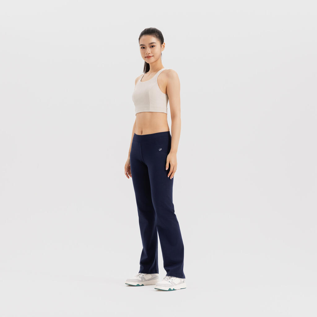 Brassière crop top maintien medium Femme, beige