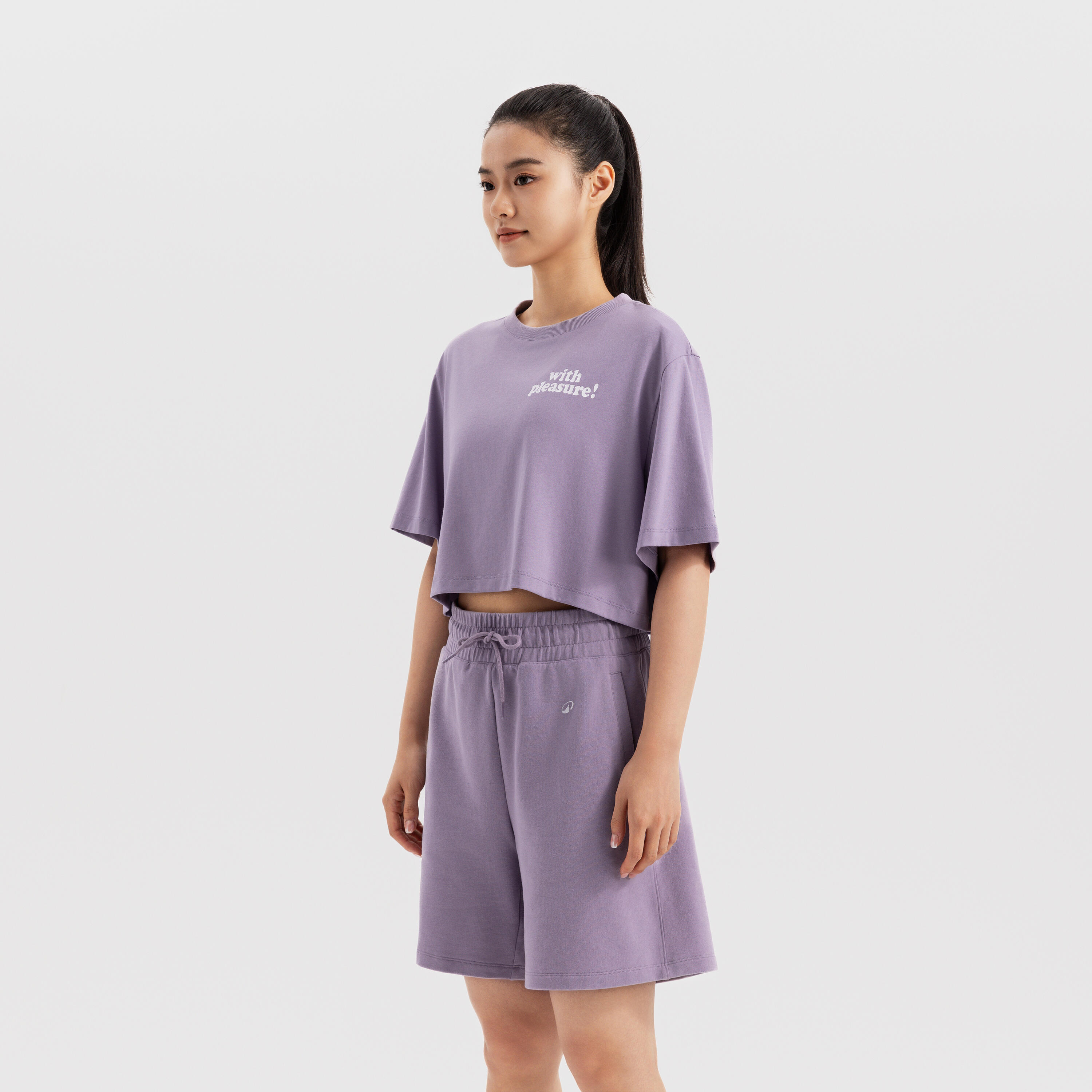 Women's Cropped T-Shirt 520- Smoked Purple