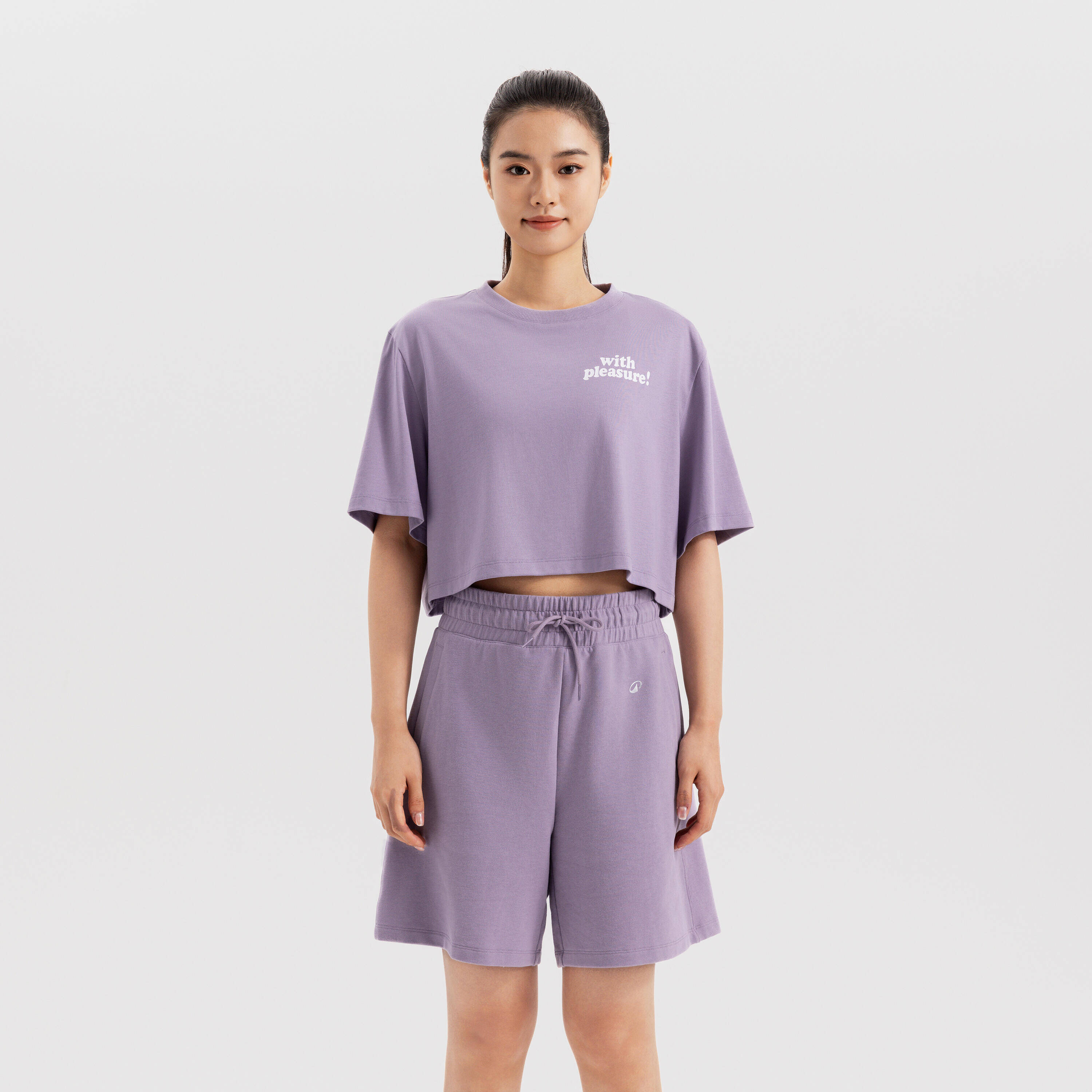 Women's Cropped T-Shirt 520- Smoked Purple -  1