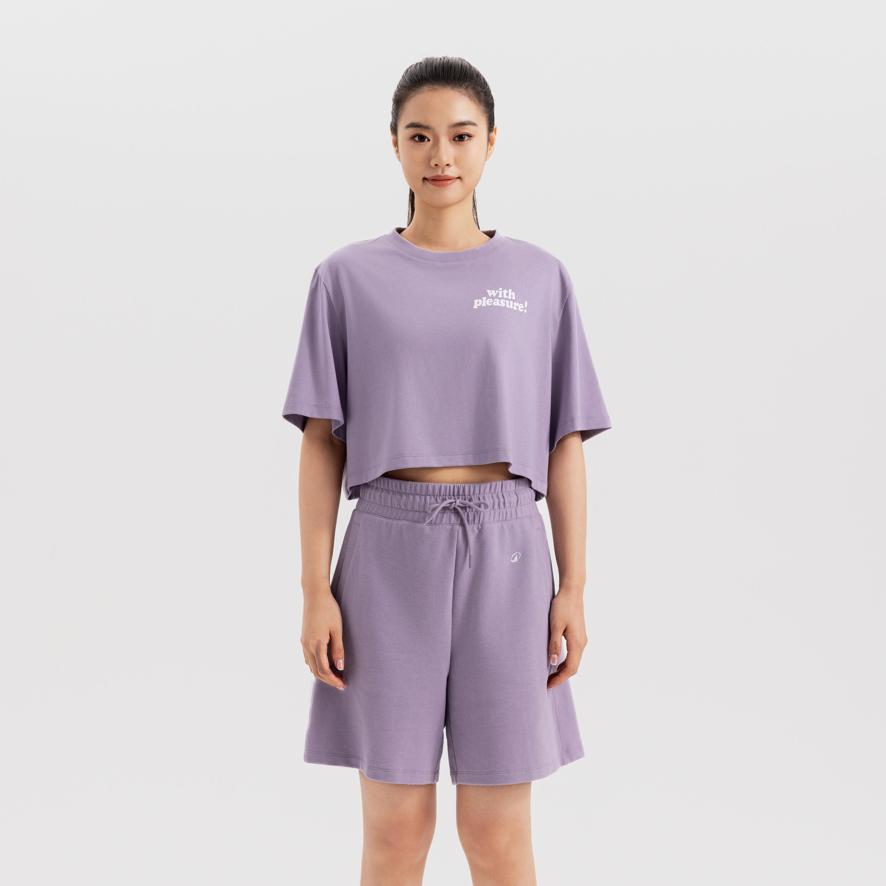 domyos Women's Cropped T-Shirt 520- Smoked Purple-picture-17