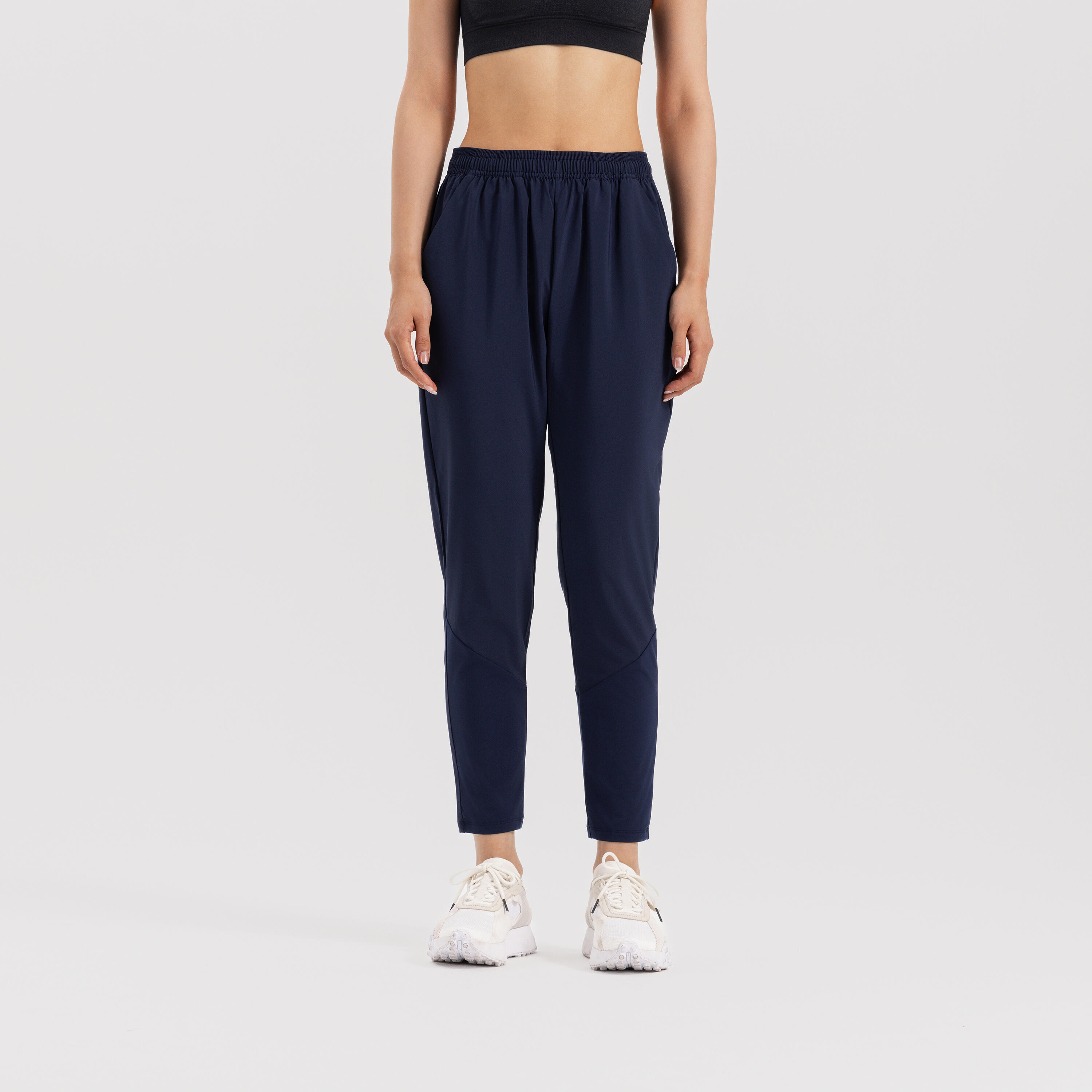 Breathable long Women's Gym Pants 100 -Steel Blue