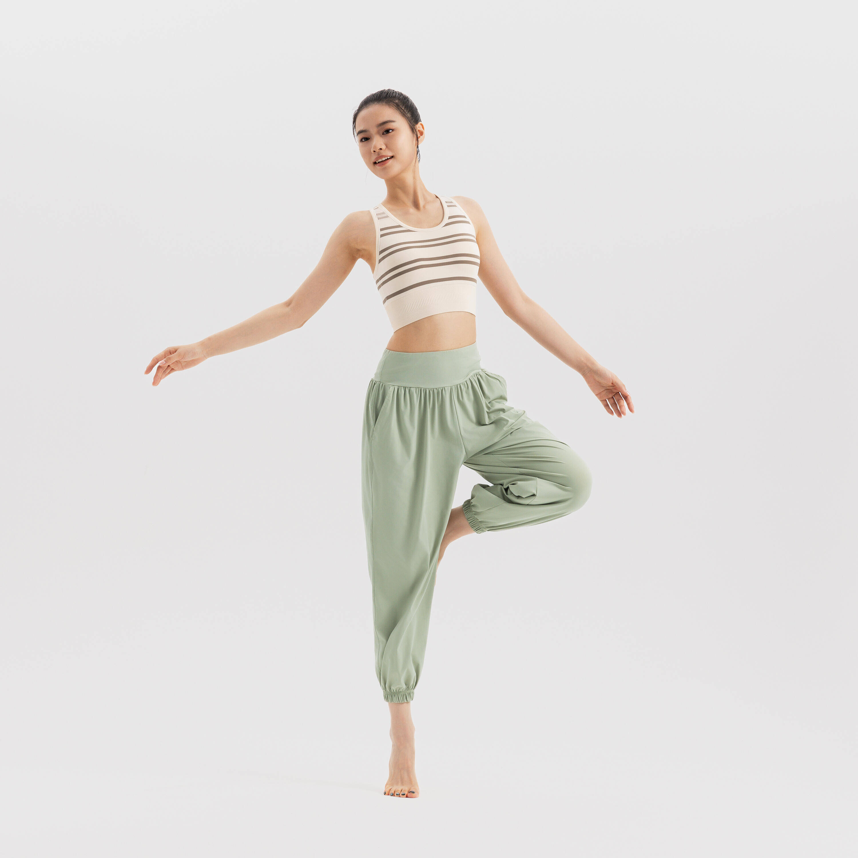 Soft Cotton Loose-fit Pant 520 SAGE GREEN -  4