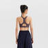 Women's High Support Zipped Sports Bra with Cups - Brown