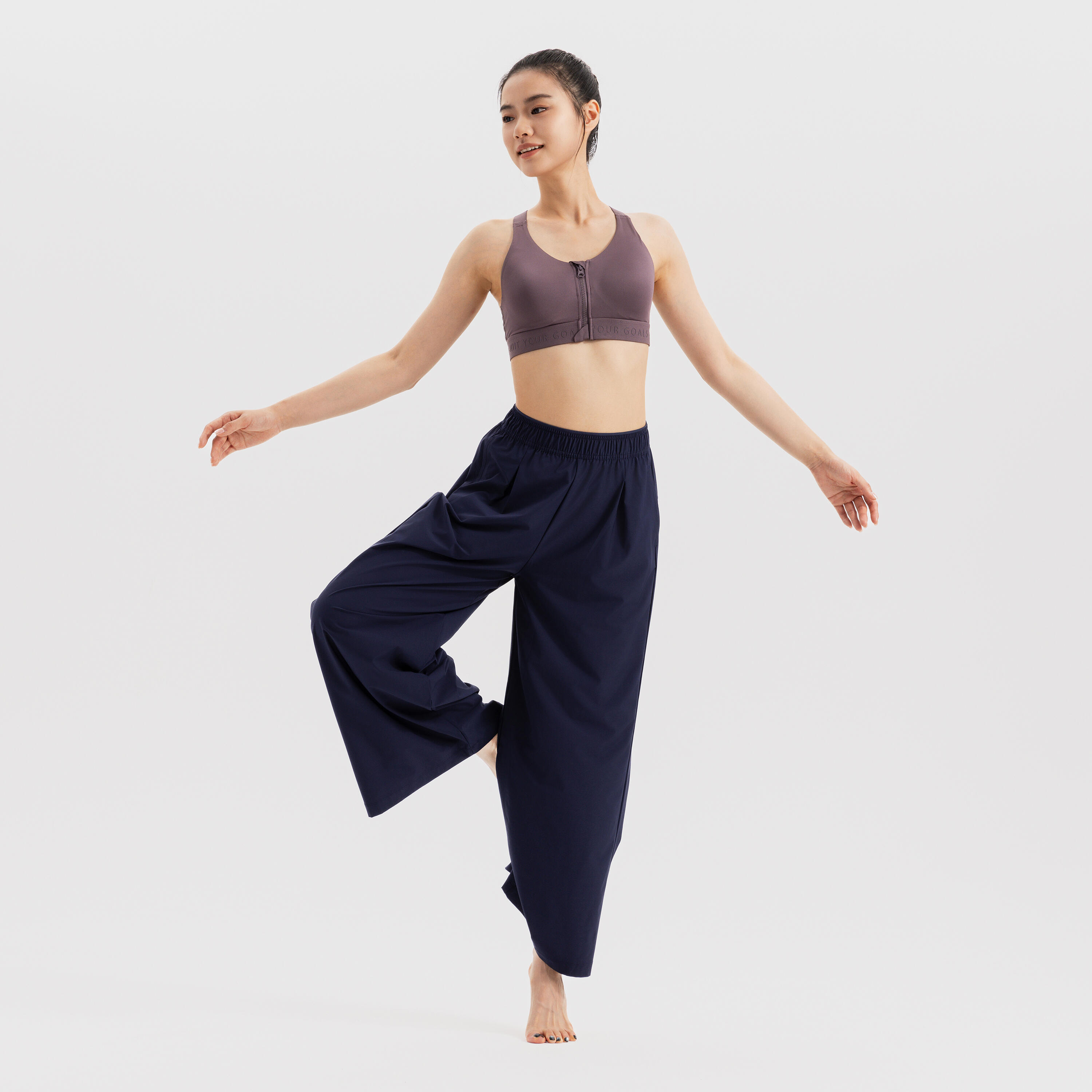 Women Sports Bra, Padded with Zip Detailing, High Support - Brown