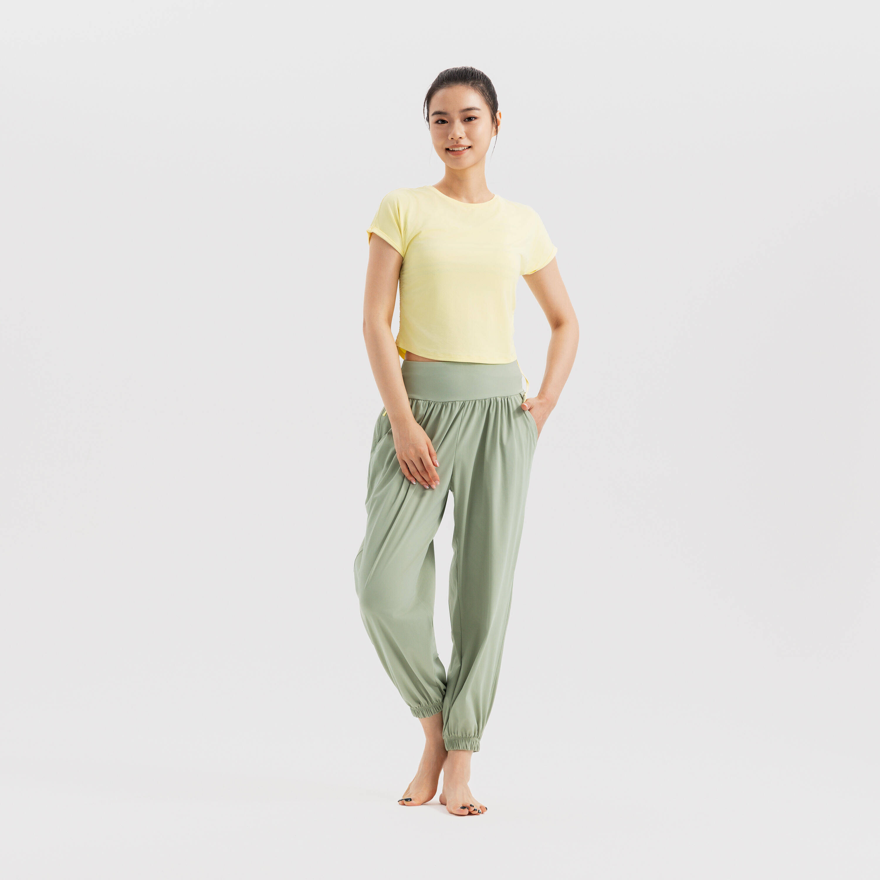 Soft Cotton Loose-fit Pant 520 SAGE GREEN -  1