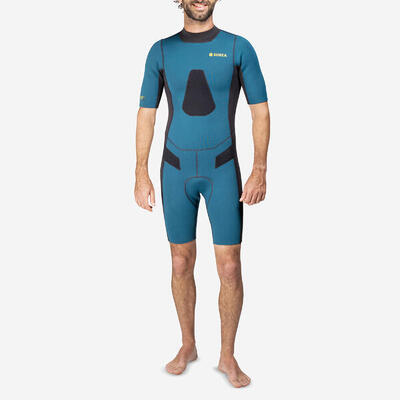 Muta shorty pesca subacquea uomo 500 neoprene 25 mm blu