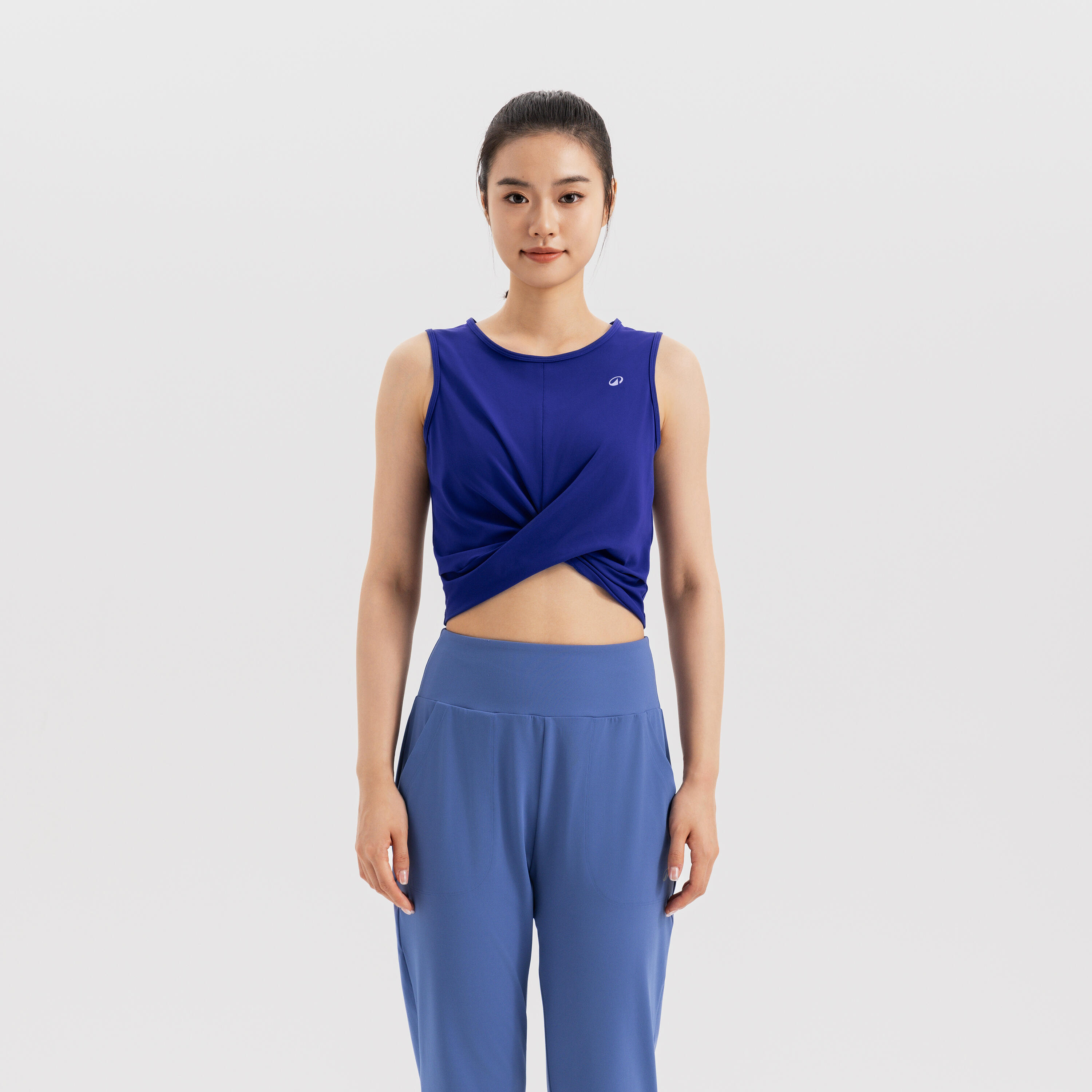 Kimjaly Premium Yoga Crop Top - Midnight Blue