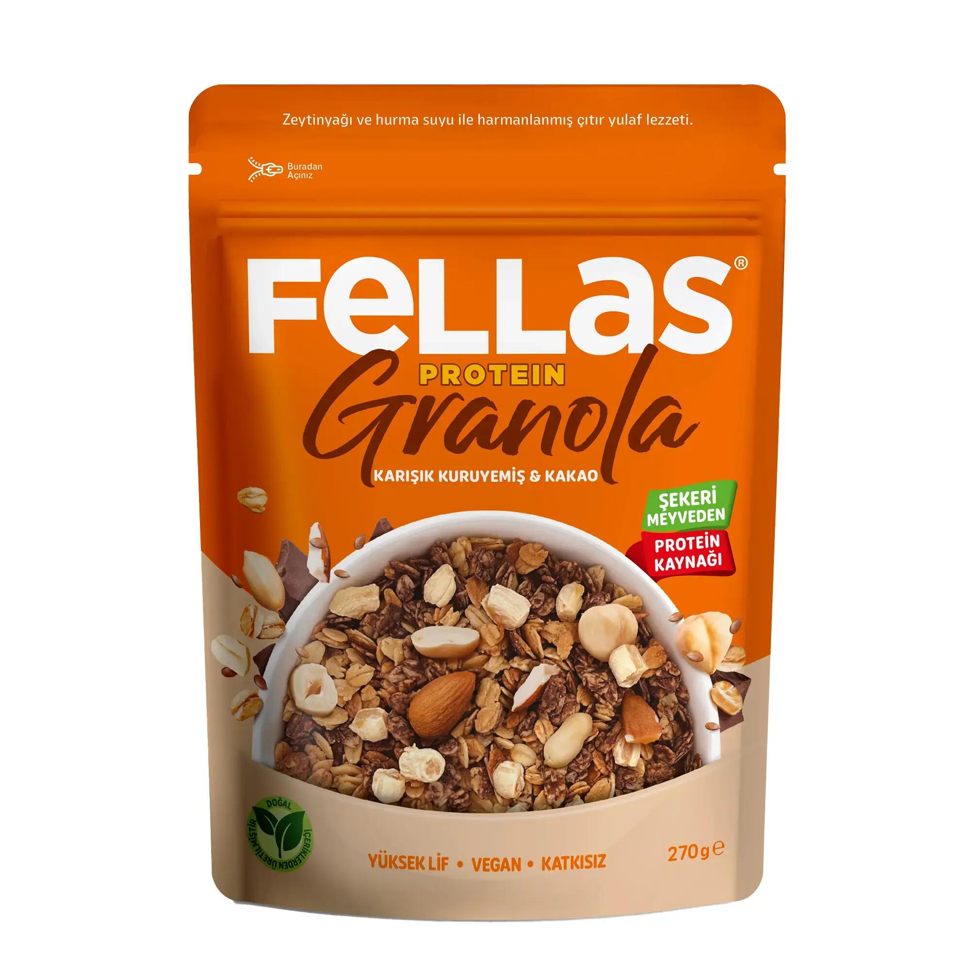 Fellas Vegan Granola Mix Yer Fıstığı-Kakao 270 G 1/2
