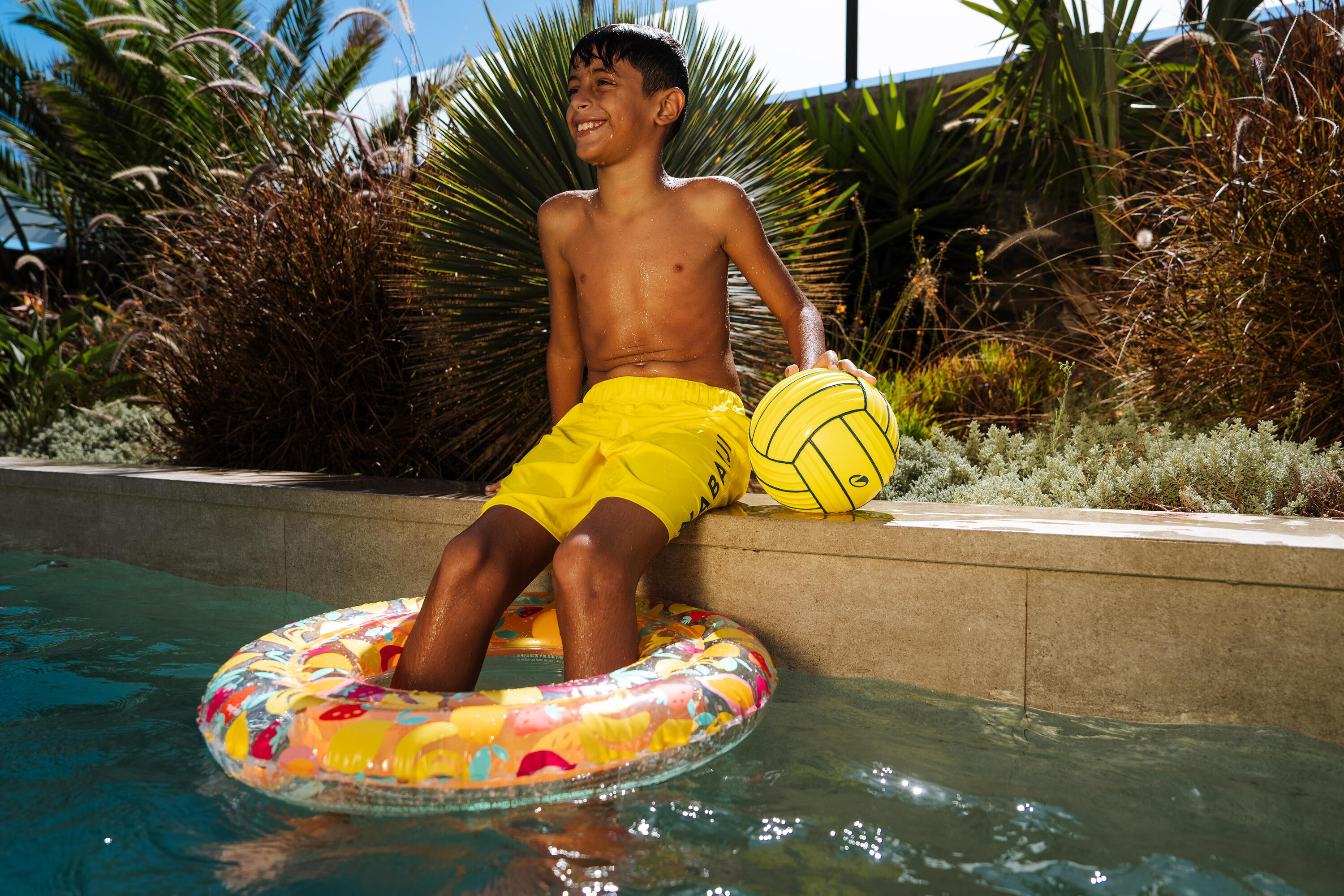Pallone grande piscina GRIP 100 giallo 9/10