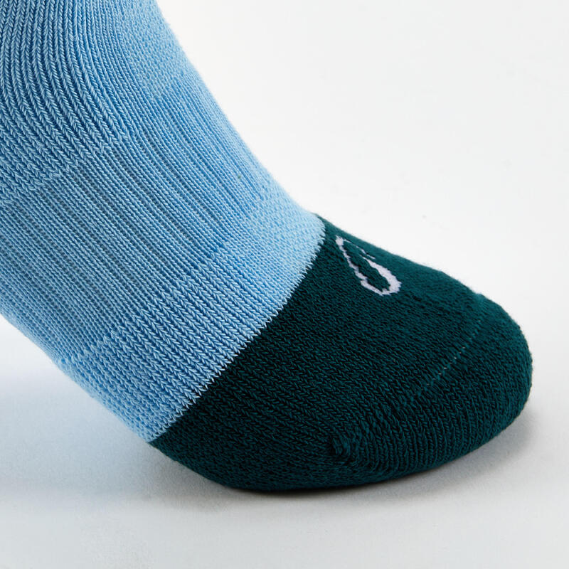 Hohe Tennissocken Kinder Decathlon RS 500  weiss blau 3er-Pack