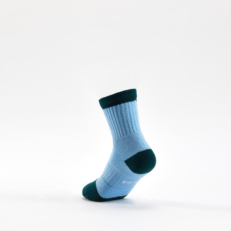 Hohe Tennissocken Kinder Decathlon RS 500  weiss blau 3er-Pack