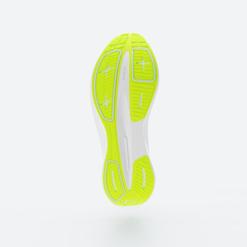 Chaussures de Running Homme - Kiprun Cushion 500 Blanc Jaune
