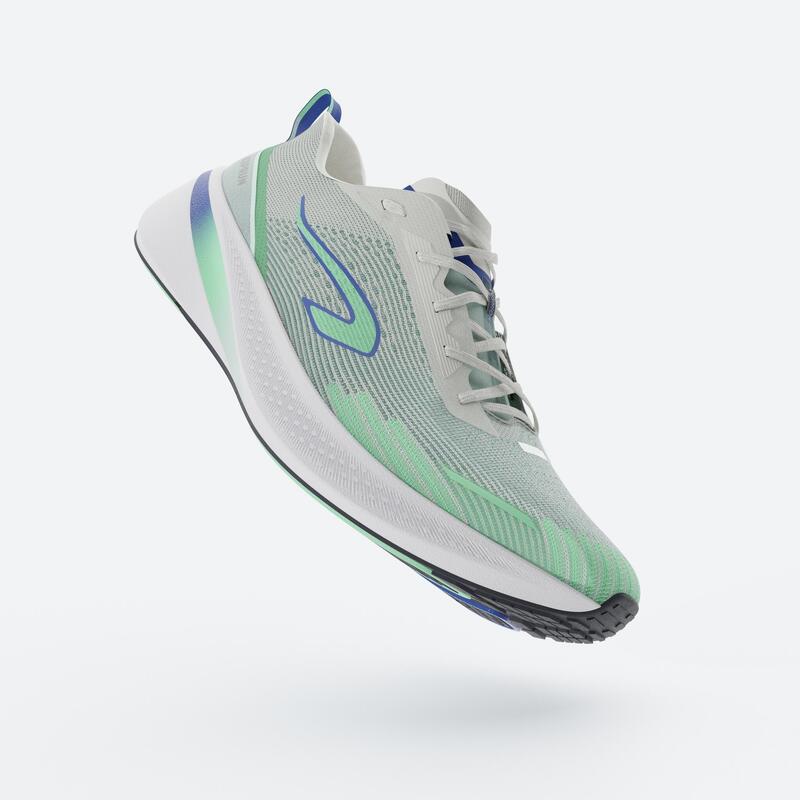 Chaussures de Running Homme - Kiprun Cushion 500 Blanc Vert