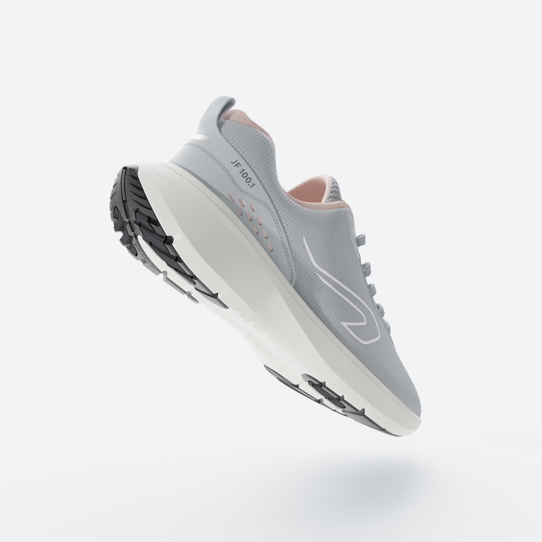 Scarpe running donna JOGFLOW 100.1 grigie 3/8