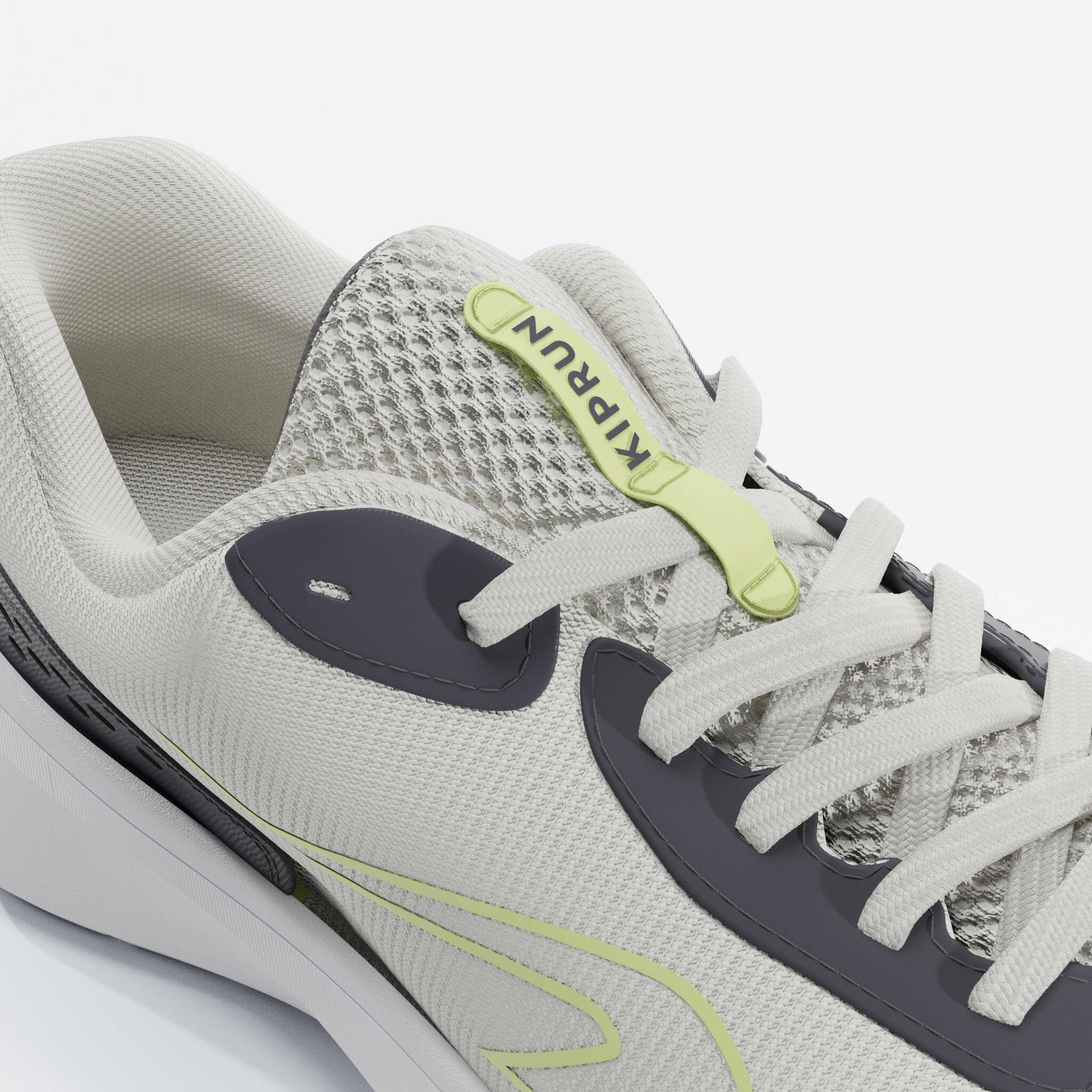 Men Running Shoes Superior Grip Cushioned Upto 10km/week, Jogflow - Cotton White -  5